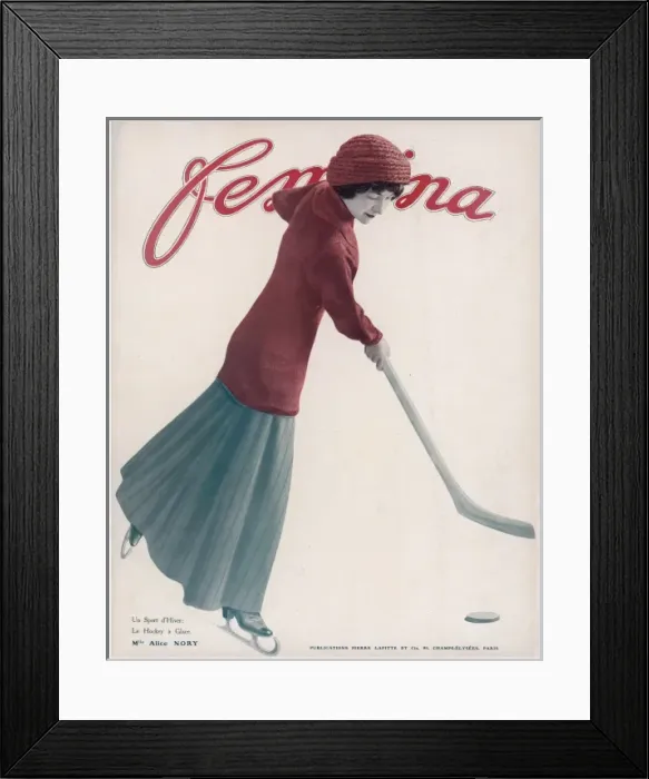 Framed Print : Woman Plays Ice Hockey Framed Print : Woman Plays Ice Hockey