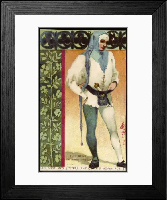 Framed Print : Costume / Men / Florence 14C Framed Print : Costume / Men / Florence 14C