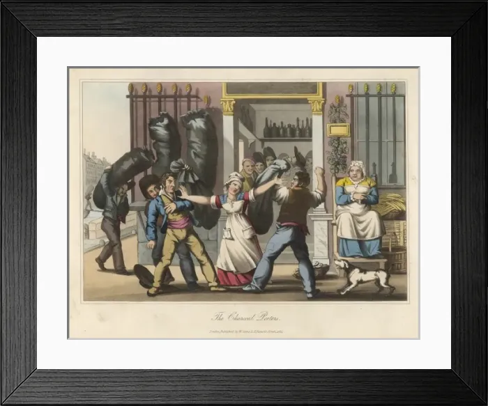 Framed Print : Charcoal Porters Fight Framed Print : Charcoal Porters Fight