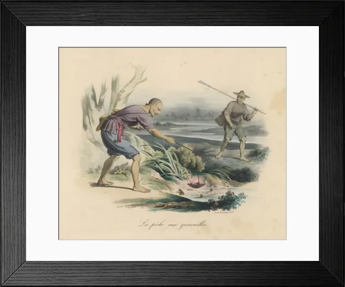 Framed Print : Fishing for Frogs / China Framed Print : Fishing for Frogs / China