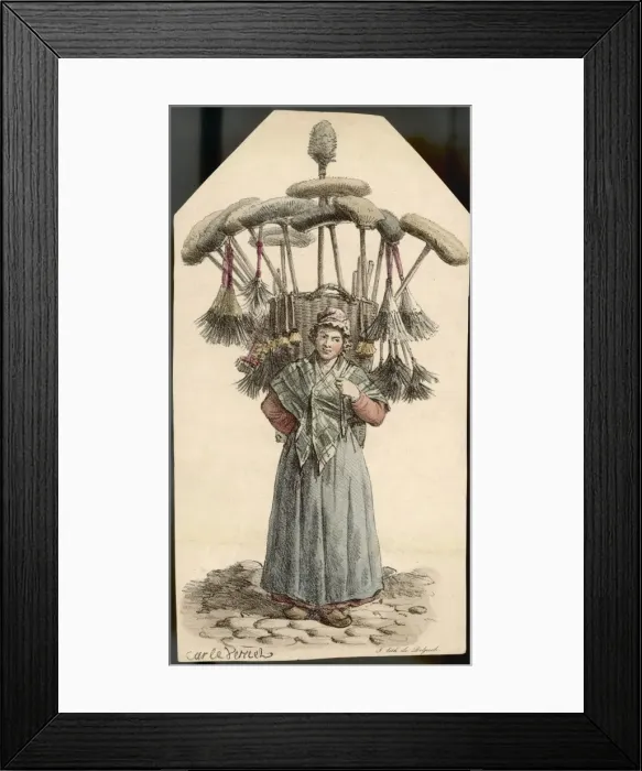 Framed Print : French Brush Seller Framed Print : French Brush Seller