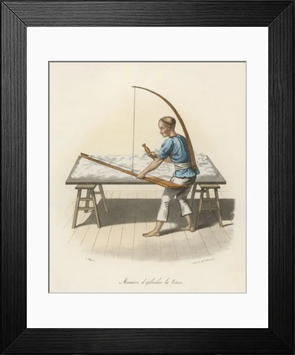 Framed Print : Spinning Cotton / China Framed Print : Spinning Cotton / China