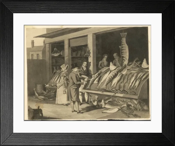 Framed Print : Fishmongers Shop / C19Th Framed Print : Fishmongers Shop / C19Th