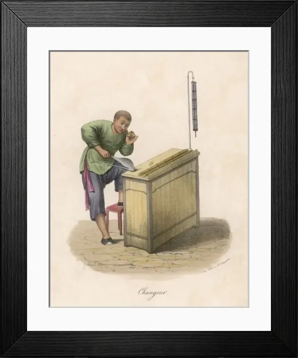 Framed Print : Money Changer / China Framed Print : Money Changer / China