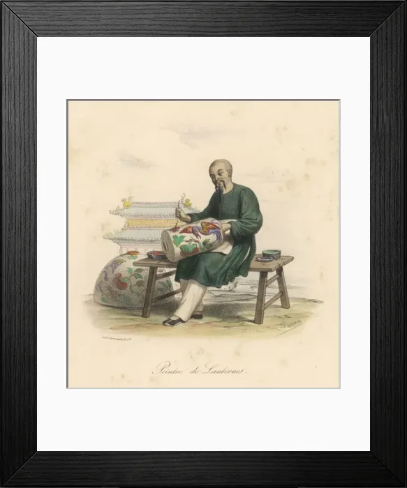 Framed Print : Painting Chinese Lantern Framed Print : Painting Chinese Lantern