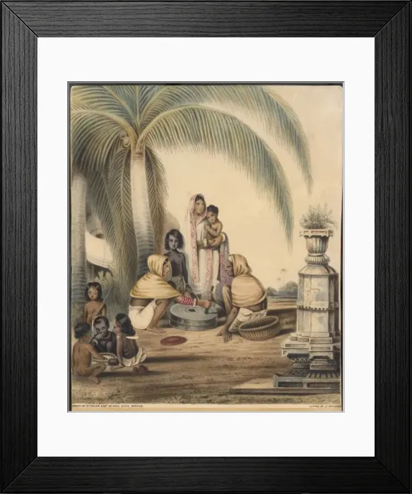 Framed Print : Indian Grinding Corn Framed Print : Indian Grinding Corn