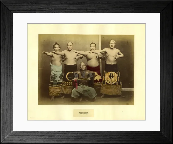 Framed Print : Wrestlers with referee Framed Print : Wrestlers with referee
