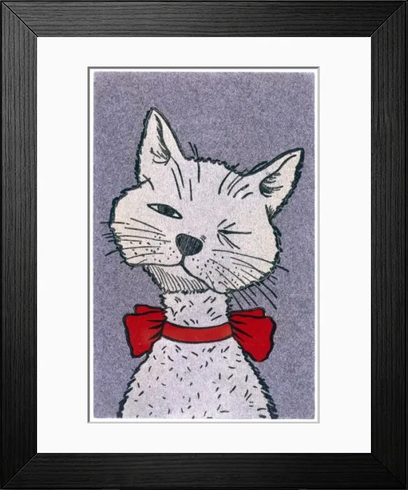 Framed Print : Portrait of Grey Cat Framed Print : Portrait of Grey Cat