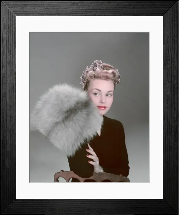 Framed Print : Model with Fur Muff Framed Print : Model with Fur Muff