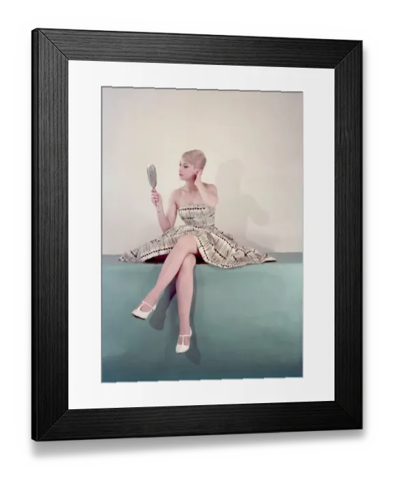 Framed Print : Fifties Woman and Mirror Framed Print : Fifties Woman and Mirror