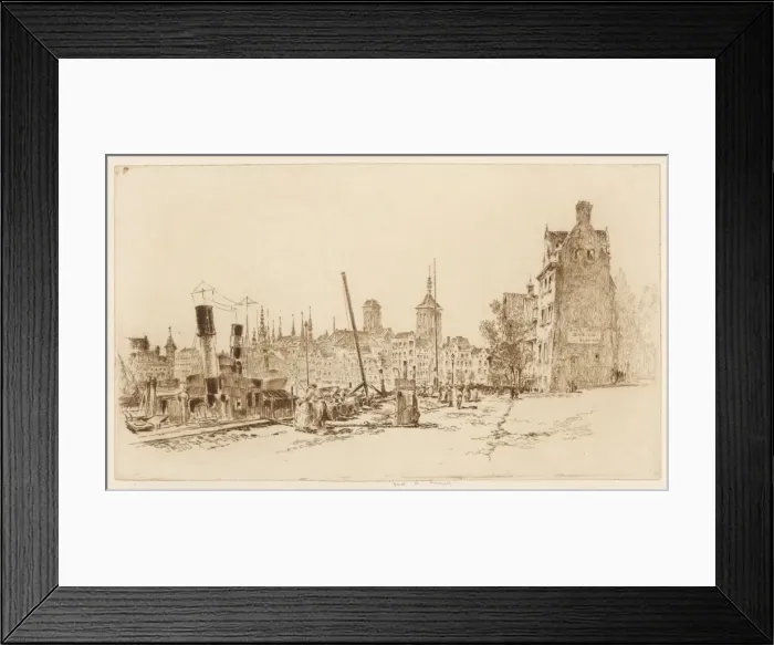 Framed Print : The Dock at Danzig Framed Print : The Dock at Danzig