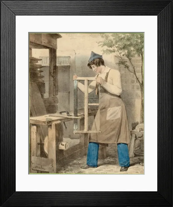 Framed Print : Carpenter at Work / Sawing Framed Print : Carpenter at Work / Sawing