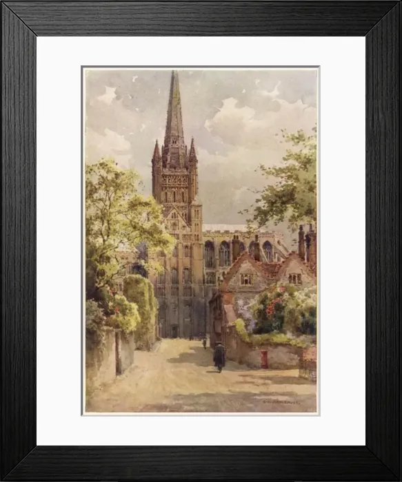 Framed Print : Norwich Cath. Precinct Framed Print : Norwich Cath. Precinct