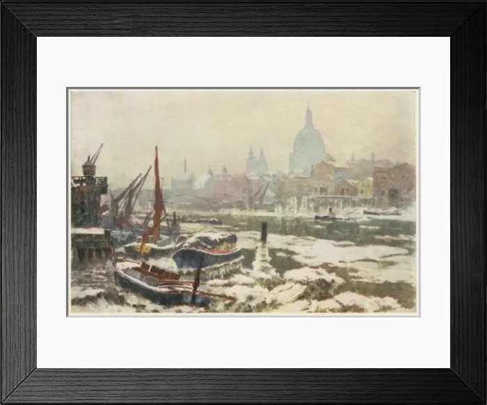 Framed Print : Thames / Winter / St Pauls Framed Print : Thames / Winter / St Pauls