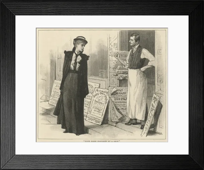 Framed Print : Lady Outside Newsagent s Framed Print : Lady Outside Newsagent s