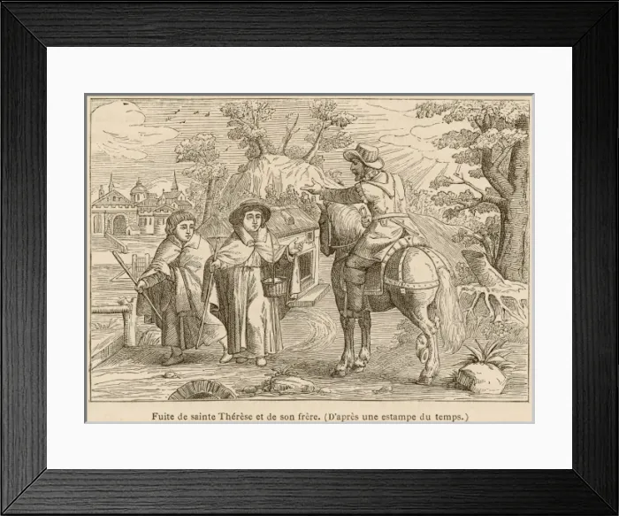 Framed Print : Saint Teresa Runs Away Framed Print : Saint Teresa Runs Away