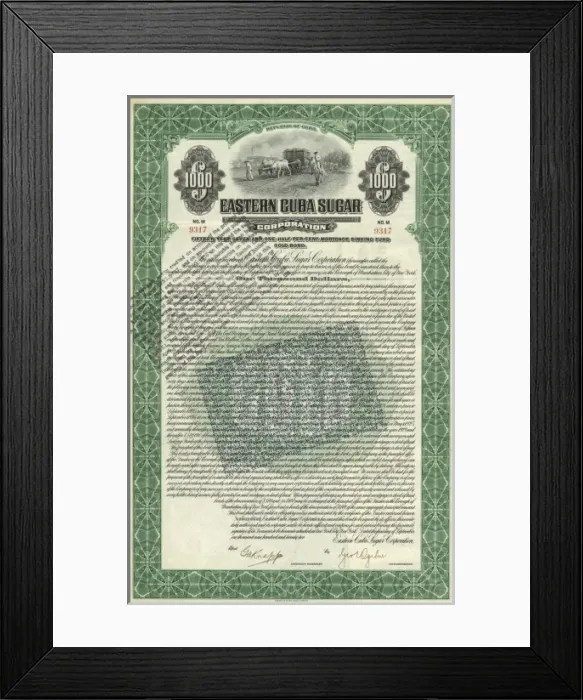 Framed Print : Eastern Cuba Sugar Share Framed Print : Eastern Cuba Sugar Share