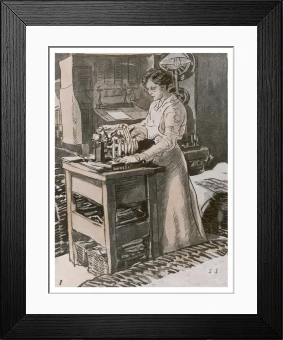 Framed Print : Women Testing Yarn Framed Print : Women Testing Yarn