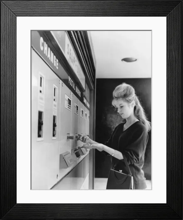Framed Print : Girl at Vending Machine Framed Print : Girl at Vending Machine