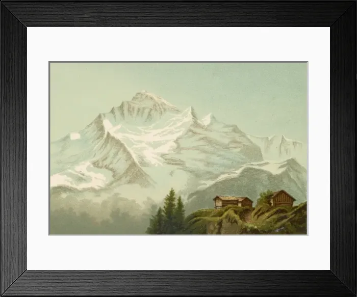 Framed Print : Alps / Jungfrau 1885 Framed Print : Alps / Jungfrau 1885