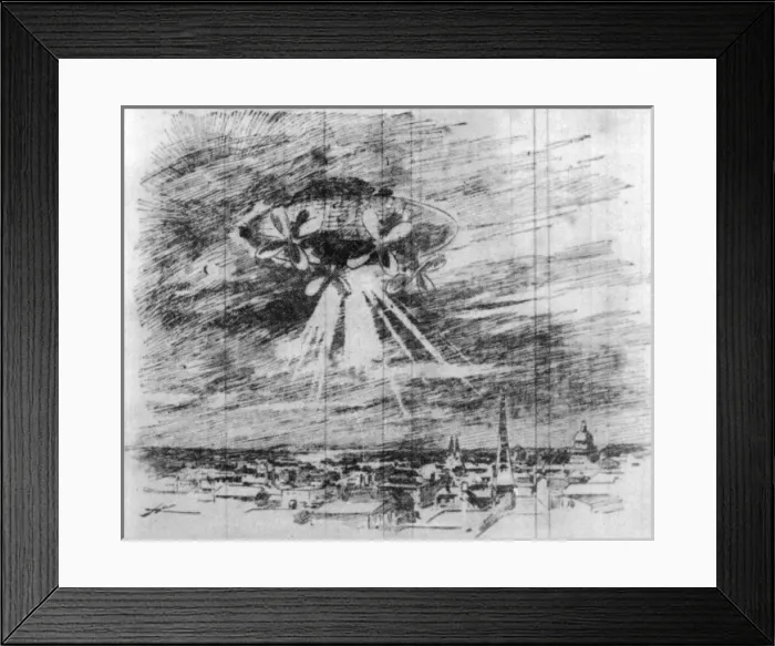 Framed Print : Mystery Airship 1896 Framed Print : Mystery Airship 1896
