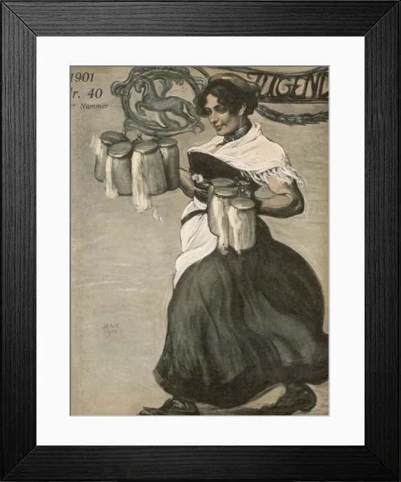 Framed Print : Bierkeller Waitress 1901