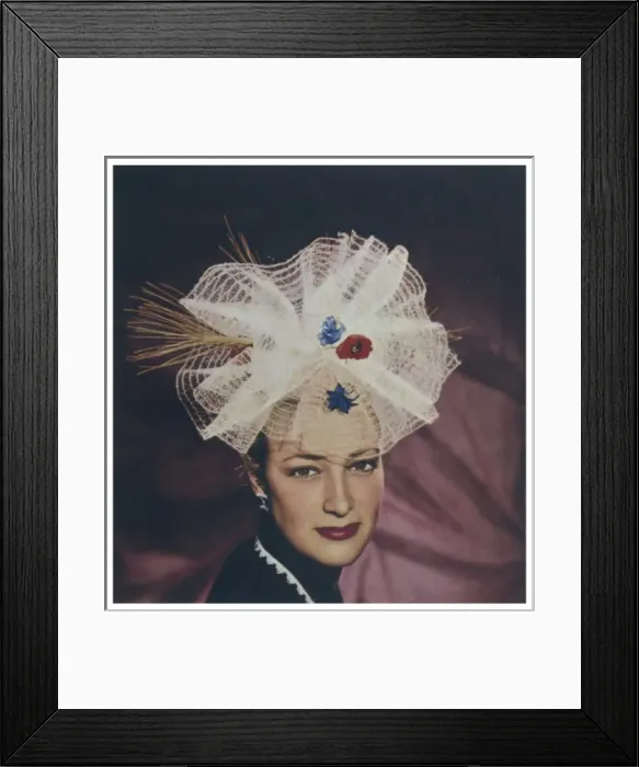Framed Print : Female Type / Net Hat 1946 Framed Print : Female Type / Net Hat 1946