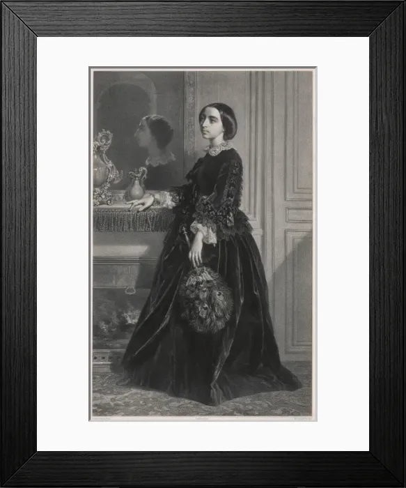 Framed Print : Lady with Peacock Fan Framed Print : Lady with Peacock Fan