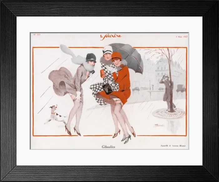 Framed Print : Girls on a Windy Street Framed Print : Girls on a Windy Street