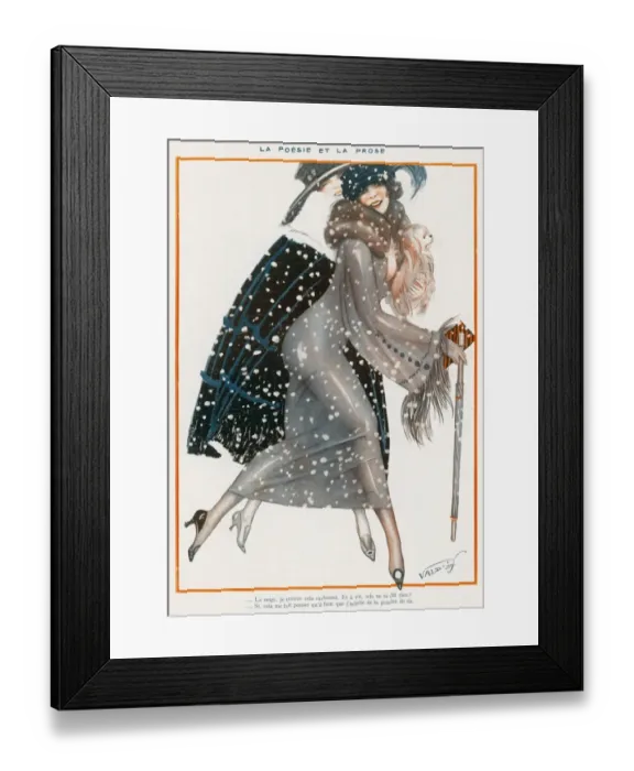 Framed Print : Two Ladies in the Snow Framed Print : Two Ladies in the Snow