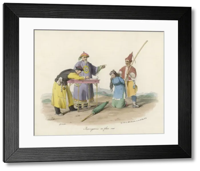 Framed Print : Interrogating Witness