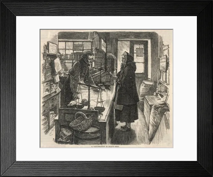 Framed Print : Chat in a Village Store Framed Print : Chat in a Village Store