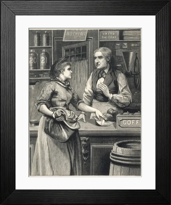 Framed Print : AT THE GROCERs 1880 Framed Print : AT THE GROCERs 1880