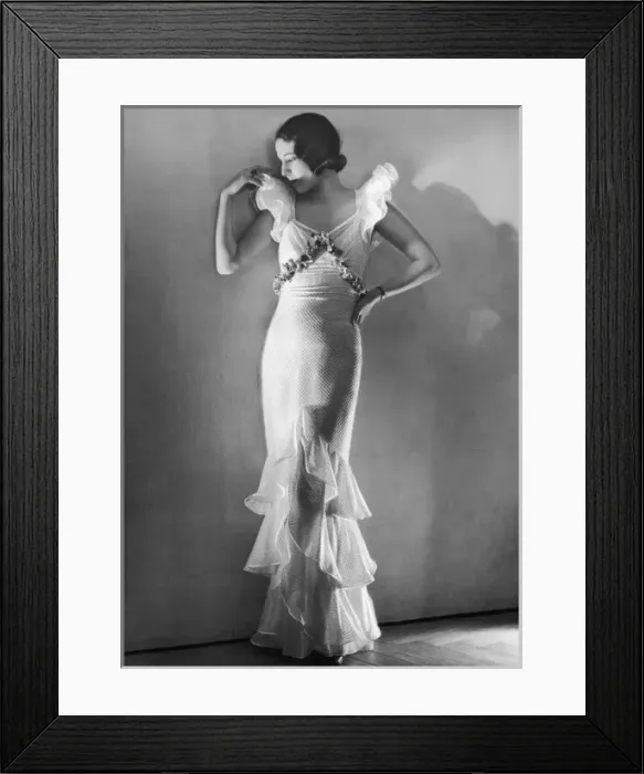 Framed Print : Flounced Evening Dress Framed Print : Flounced Evening Dress