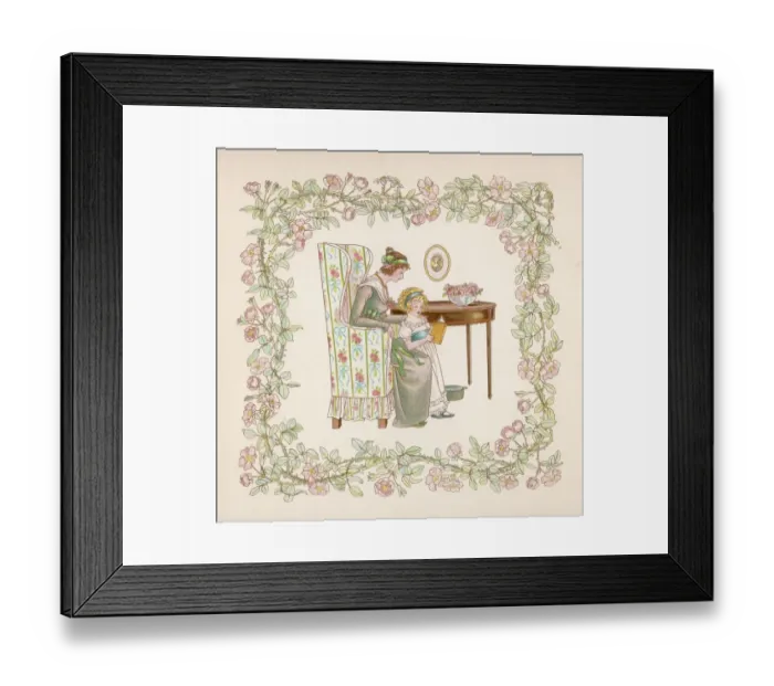 Framed Print : Girl Reads Aloud to Mama Framed Print : Girl Reads Aloud to Mama