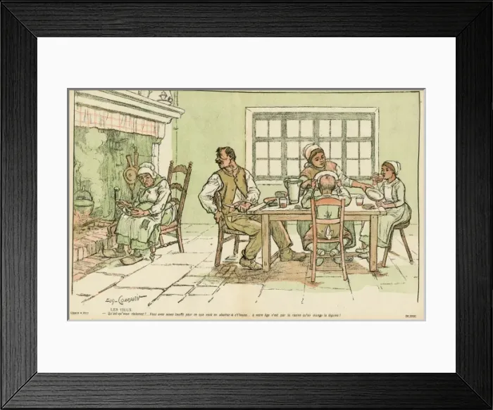 Framed Print : Farming Family Dine Framed Print : Farming Family Dine