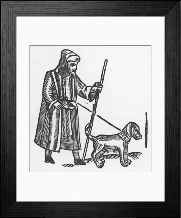 Framed Print : Blind Beggar and Dog Framed Print : Blind Beggar and Dog