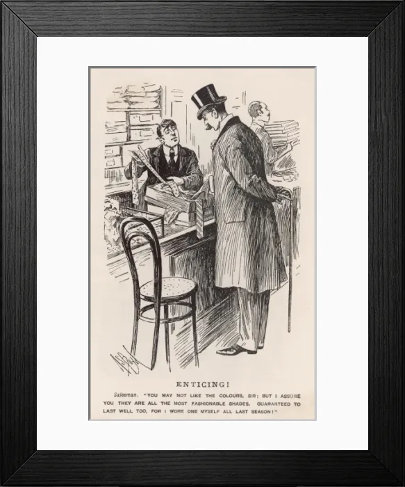Framed Print : Buying a Tie 1898 Framed Print : Buying a Tie 1898