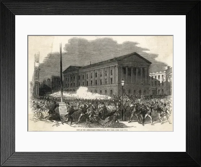 Framed Print : America / Astor Place Riot Framed Print : America / Astor Place Riot