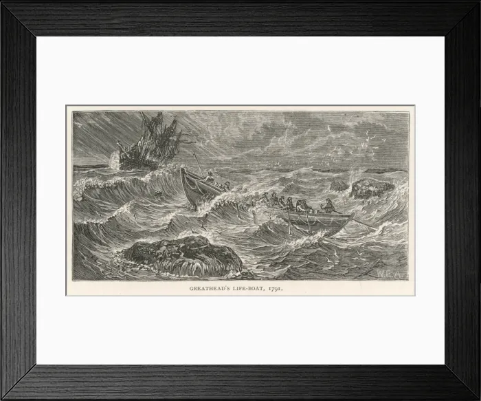 Framed Print : Greathead Lifeboat / Anon Framed Print : Greathead Lifeboat / Anon