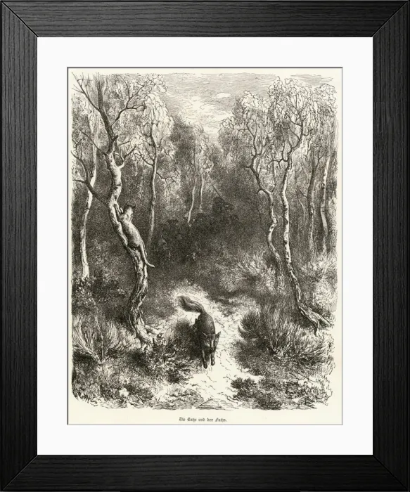 Framed Print : The Cat & the Fox C1870 Framed Print : The Cat & the Fox C1870