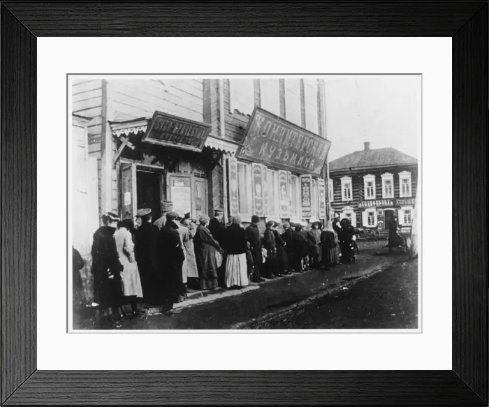 Framed Print : Food Shortage Queues Framed Print : Food Shortage Queues