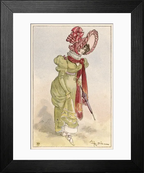 Framed Print : Gown of 1814 / Robida Framed Print : Gown of 1814 / Robida