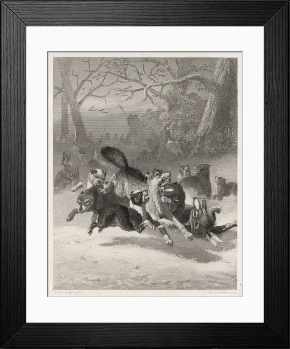 Framed Print : Dutch Wolf Hunt Framed Print : Dutch Wolf Hunt