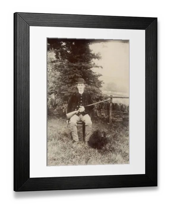 Framed Print : Gamekeeper & Dog Photo Framed Print : Gamekeeper & Dog Photo