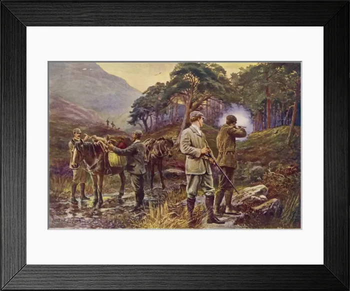 Framed Print : Grouse shoot 1912 Framed Print : Grouse shoot 1912