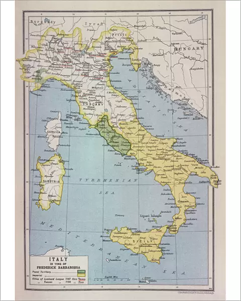 Barbarossa-Era Italy Map