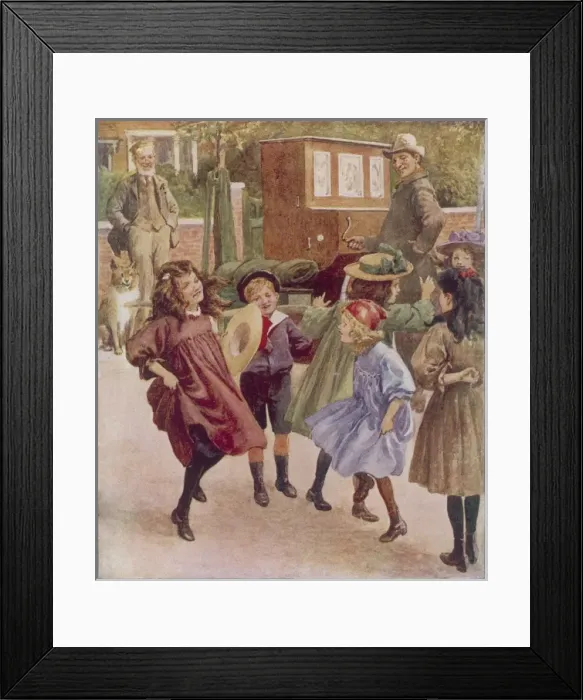 Framed Print : Dancing to Piano-Organ Framed Print : Dancing to Piano-Organ