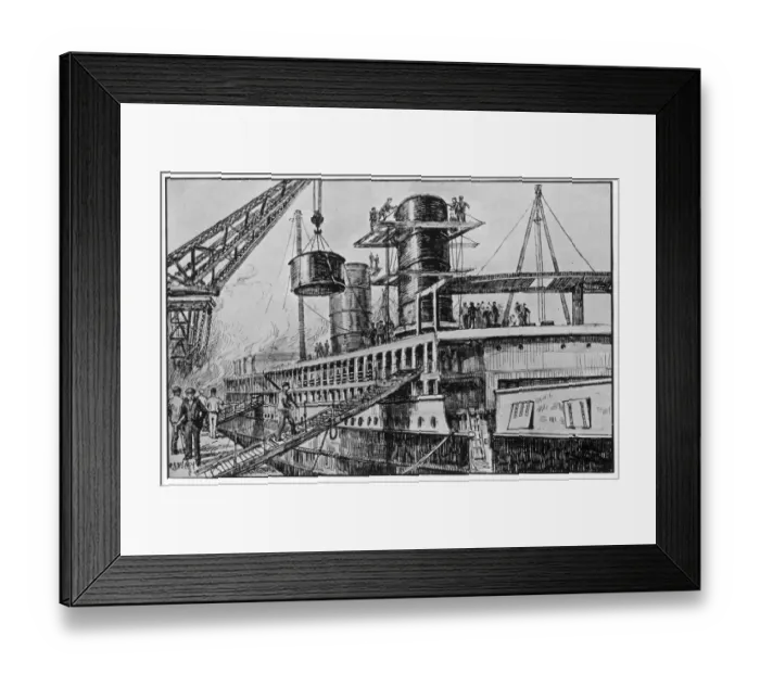 Framed Print : Erecting the Funnels Framed Print : Erecting the Funnels