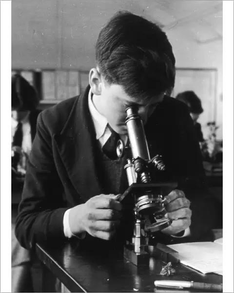 Boy Using Microscope